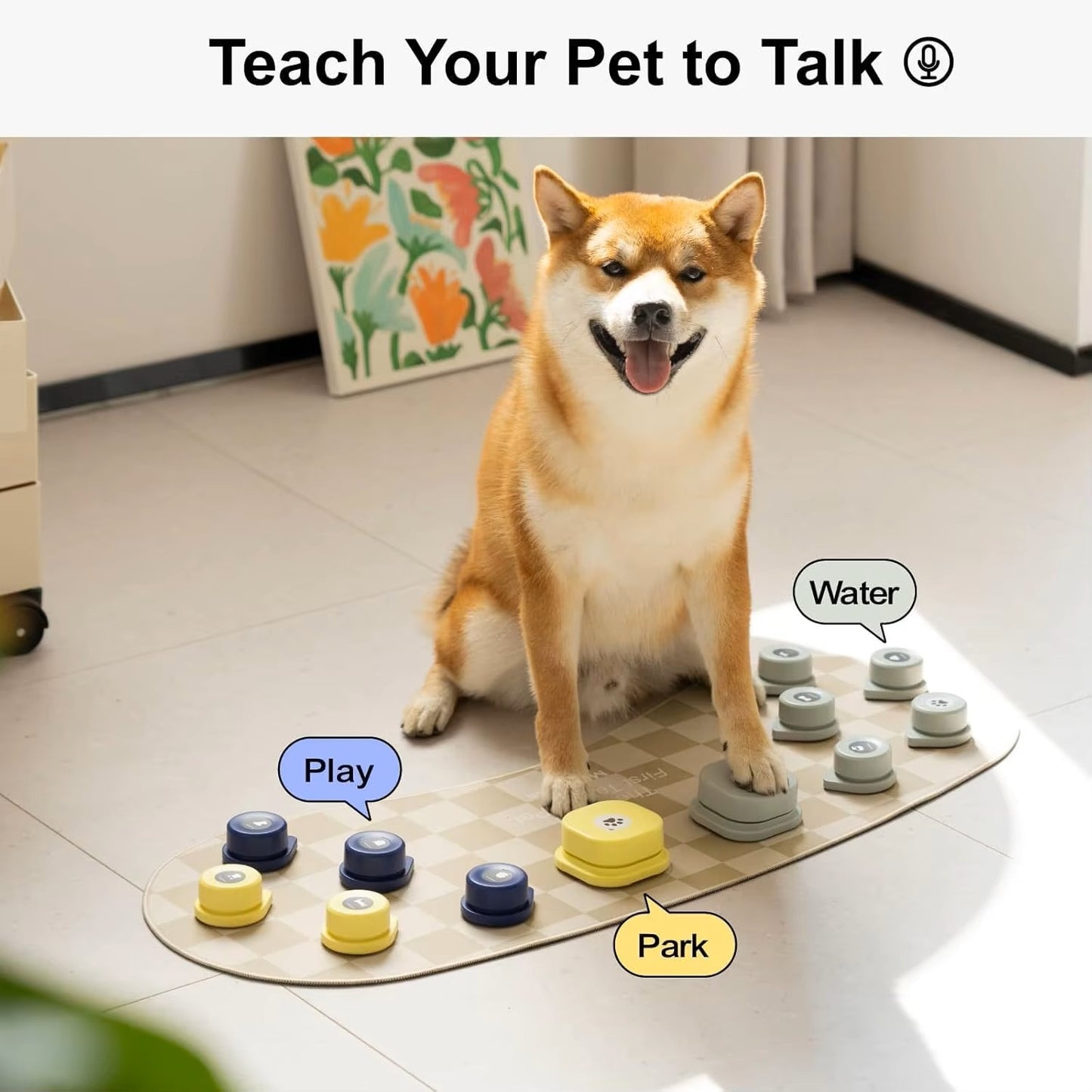 Smart Pet Talking Buttons And Non-Slip Mat