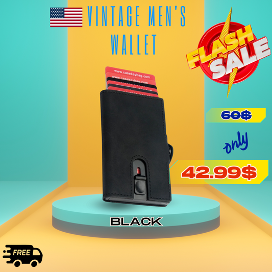 Vintage Men's Wallet Pu Leather Zipper