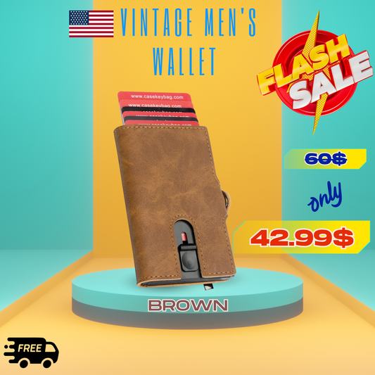 Vintage Men's Wallet Pu Leather Zipper