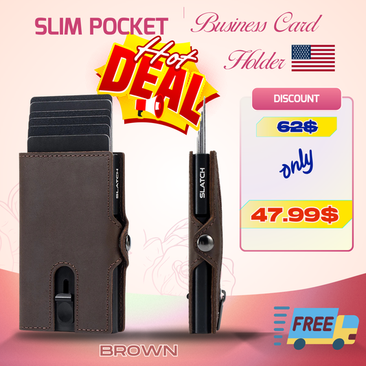 Slim Pocket Men Business Card Holder