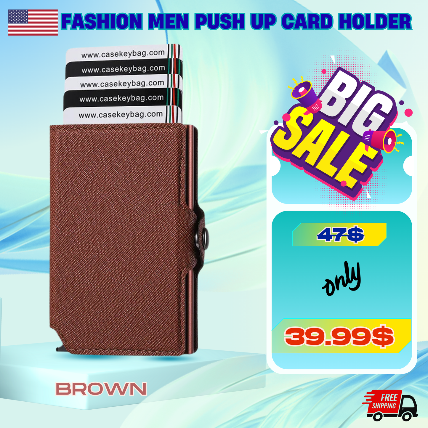 Fashion Men Push Up Card Holder