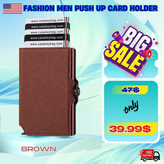Fashion Men Push Up Card Holder