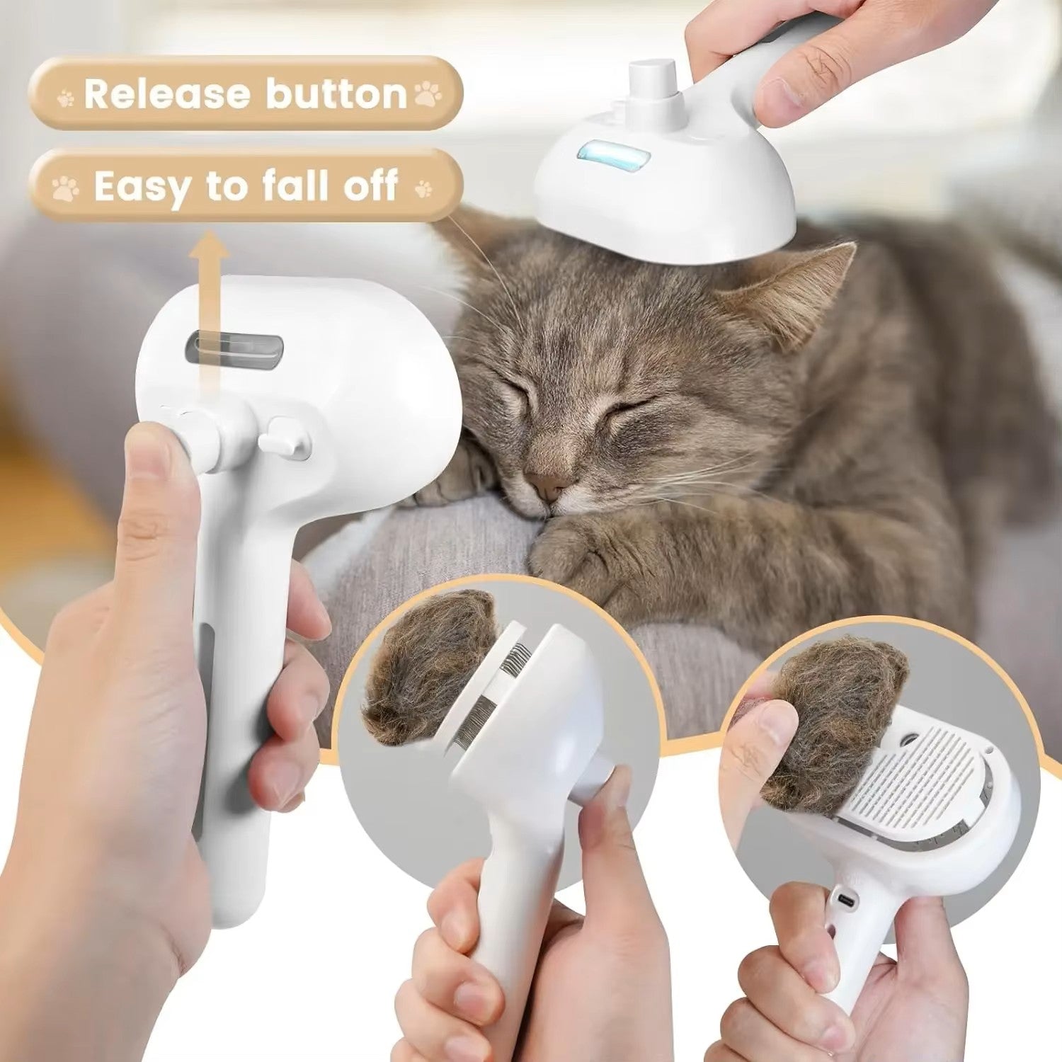 Pet Steam Grooming Brush