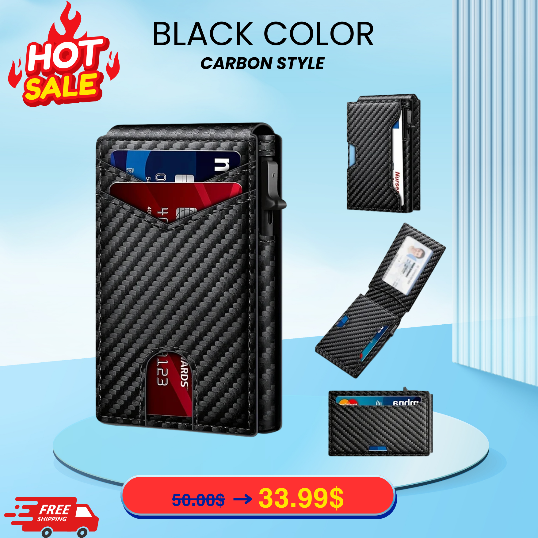 Carbon Fiber Credit Card Holder Luxury Men Wallet