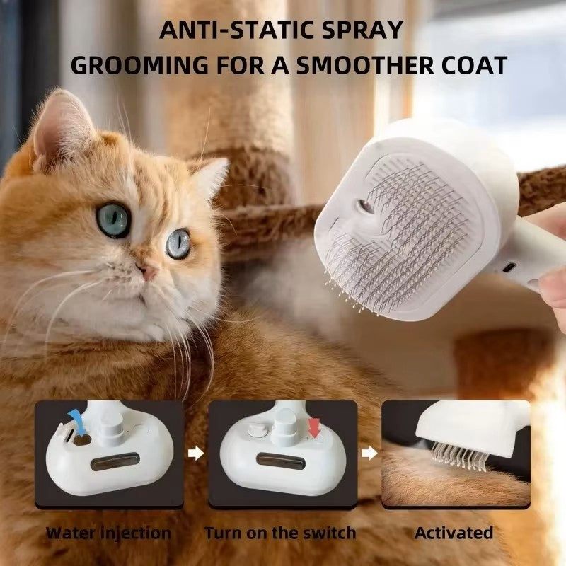 Pet Steam Grooming Brush