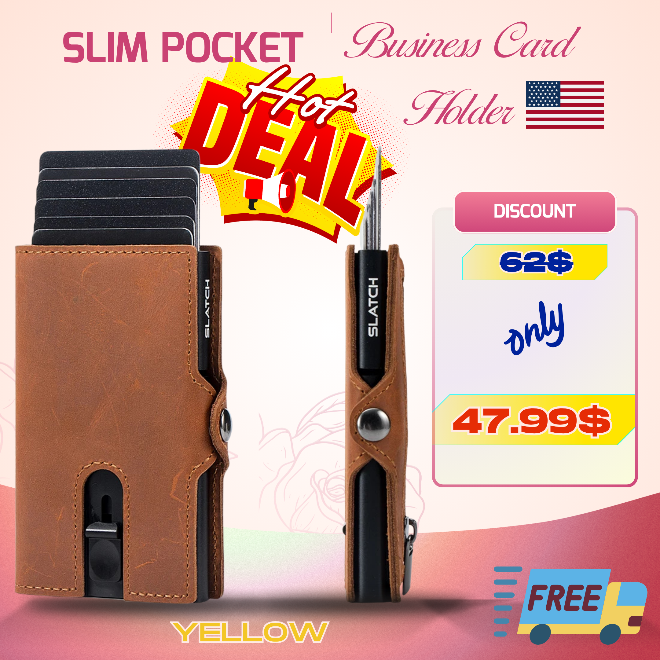 Slim Pocket Men Business Card Holder