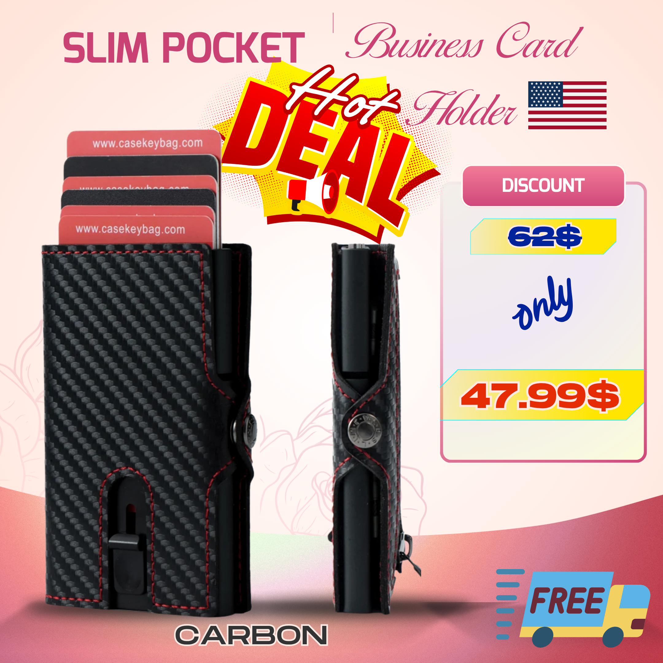 Slim Pocket Men Business Card Holder