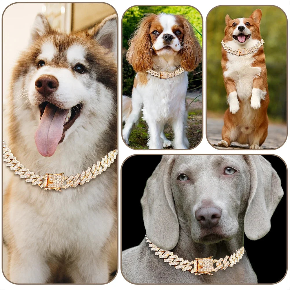 Diamond Cuban Pet Collar