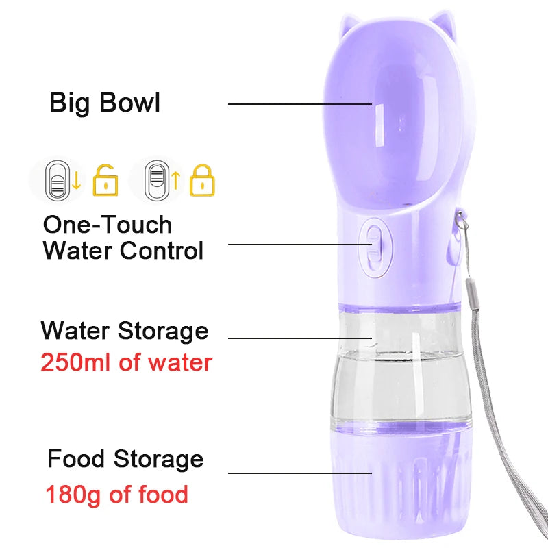 2-in-1 Portable Pet Water & Food Bottle