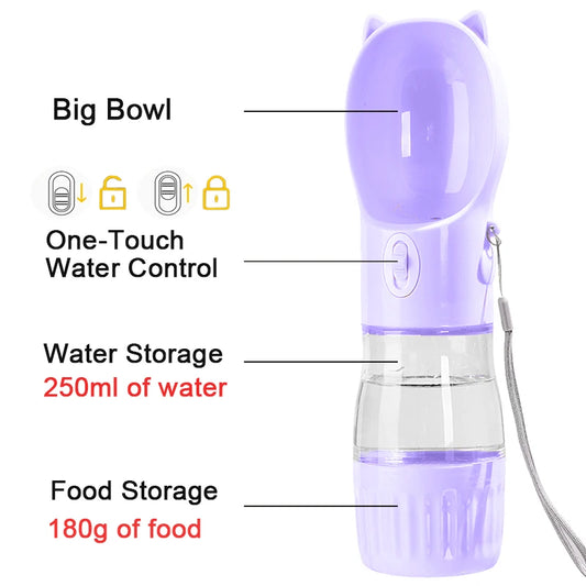 2-in-1 Portable Pet Water & Food Bottle