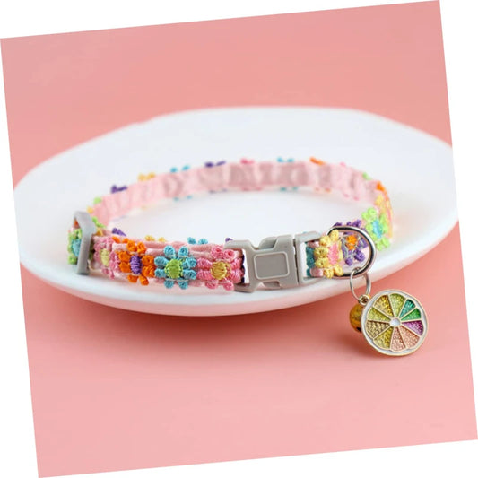 Fashion Lace Flower Pet Collar with Bell