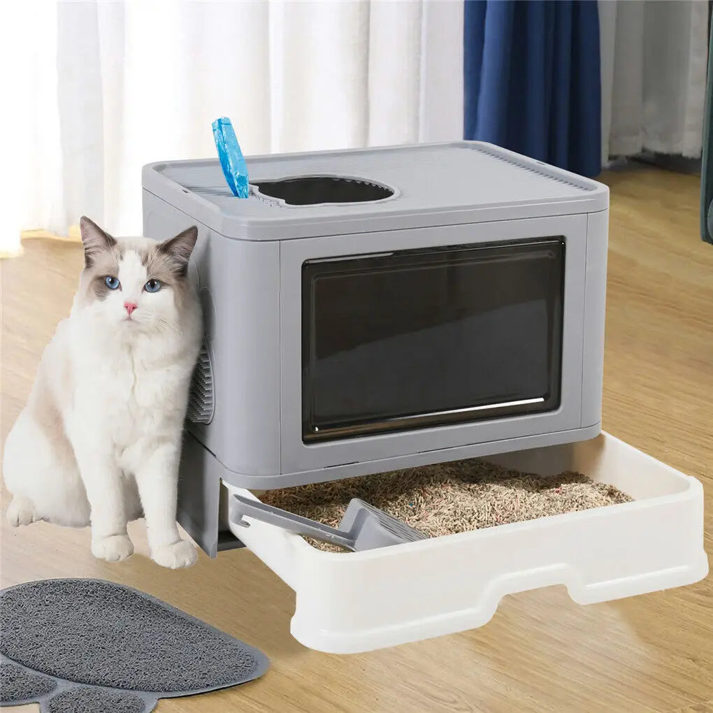 Premium Enclosed Cat Litter Box