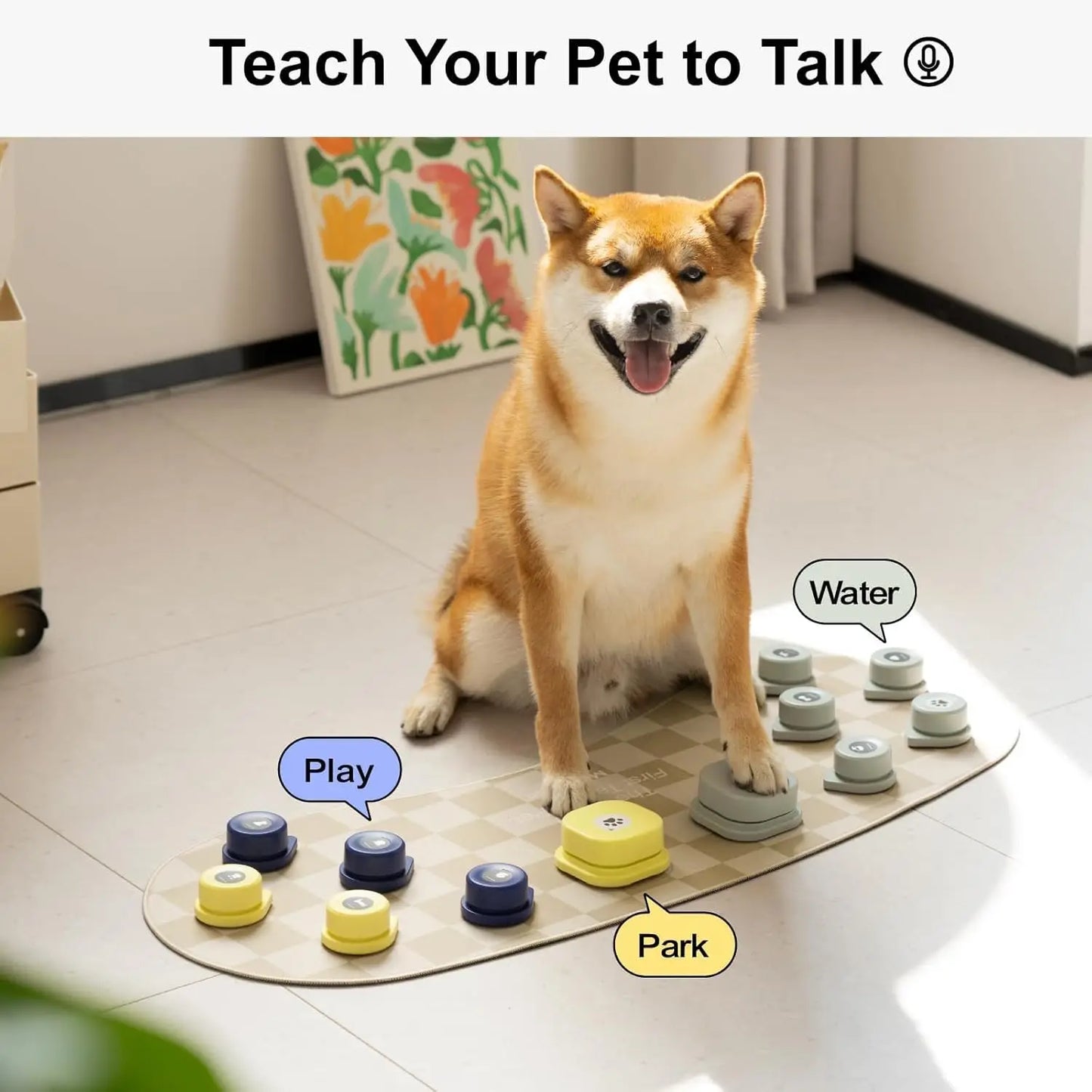 Smart Pet Talking Buttons And Non-Slip Mat