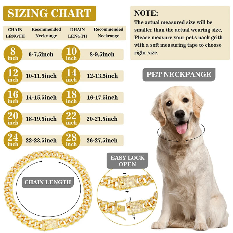 Diamond Cuban Pet Collar