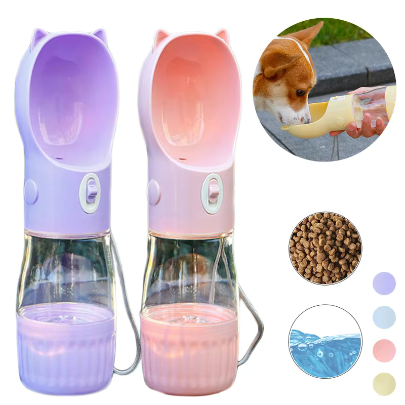 2-in-1 Portable Pet Water & Food Bottle